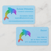 Carte De Visite Rainbow Ombre Dolphin (Devant / Derrière)