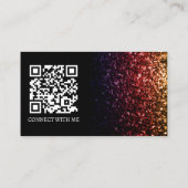 Carte De Visite Rainbow or rouge étincelant noir élégant code QR (Dos)