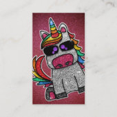 Carte De Visite Rainbow Parties scintillant Unicorn Professionnel  (Devant)