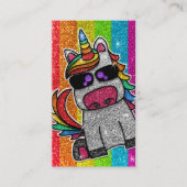 Carte De Visite Rainbow Parties scintillant Unicorn Professionnel  (Devant)