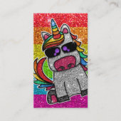 Carte De Visite Rainbow Parties scintillant Unicorn Professionnel (Devant)