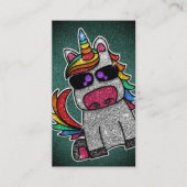 Carte De Visite Rainbow Parties scintillant Unicorn Professionnel  (Devant)