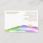 Carte De Visite *~* Rainbow Pastel Agate White Gold Parties scinti (Dos)