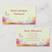 Carte De Visite Rainbow Pastel Florals (Devant / Derrière)