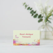 Carte De Visite Rainbow Pastel Florals (Debout devant)