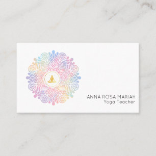 Carte De Visite *~* Rainbow Pastel Mandala Femmes Méditation Éne