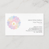 Carte De Visite *~* Rainbow Pastel Mandala Femmes Méditation Énerg (Dos)
