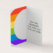 Carte De Visite Rainbow Pride Crescent Moons Greeting Card (Intérieur)