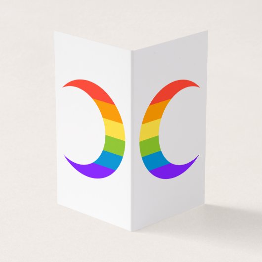 Carte De Visite Rainbow Pride Crescent Moons Greeting Card (Extérieur)