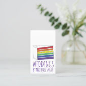 Carte De Visite Rainbow Pride LGBT Gâteau Wedding planner boulange (Debout devant)