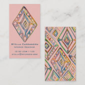 Carte De Visite Rainbow prisme vertical créatif rose géométrique (Devant / Derrière)