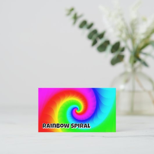 Carte De Visite Rainbow Spiral (vous pouvez changer les mots) (Debout devant)