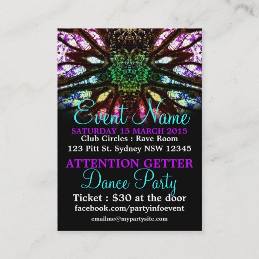 Carte De Visite Rainbow Spirit Party Événement Mini Flyers (Devant)