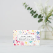 Carte De Visite Rainbow Star Babysitter Garde d'enfants Nanny (Debout devant)