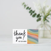 Carte De Visite Rainbow Stripes Merci pour votre achat (Debout devant)