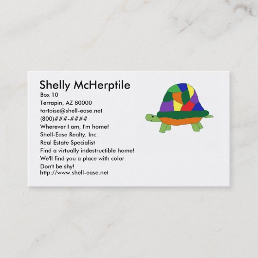 Carte de visite Rainbow Turtle (Devant)