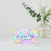 Carte De Visite Rainbow Unicorn Holographic Makeup Artiste (Debout devant)