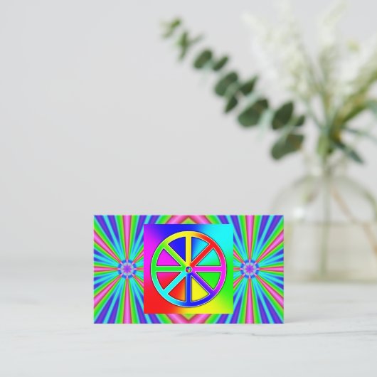 Carte De Visite Rainbow Wheel (vous pouvez ajouter des mots) (Debout devant)