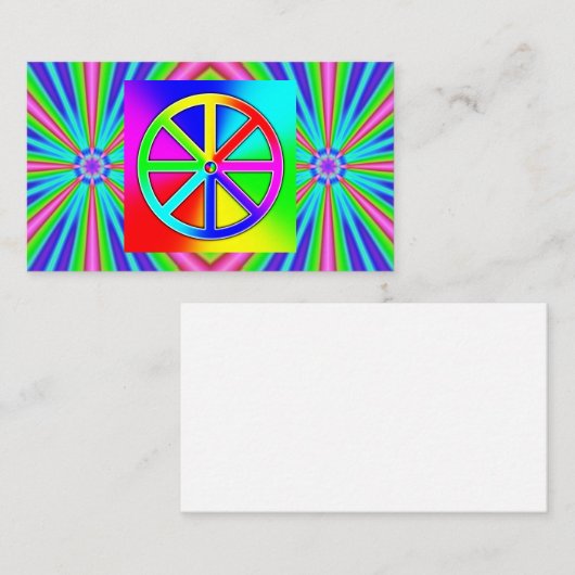 Carte De Visite Rainbow Wheel (vous pouvez ajouter des mots) (Devant / Derrière)