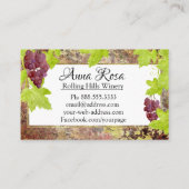 Carte De Visite Raisin de cuve de cave d'établissement vinicole de (Dos)