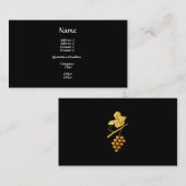 Carte De Visite Raisins "à trois dimensions" d'or (Devant / Derrière)