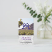 Carte De Visite Raisins de laiton | MARBRE BLANC | Vignoble (Debout devant)