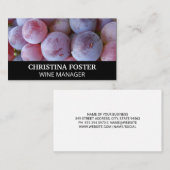 Carte De Visite Raisins de vin (Devant / Derrière)