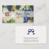 Carte De Visite Raisins de vin | Barre à vin (Devant / Derrière)