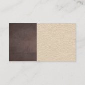 Carte De Visite Raisins de vin et baril | Texture en cuir Brown (Dos)