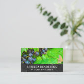 Carte De Visite Raisins de vin et Feuille (Debout devant)