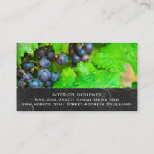Carte De Visite Raisins de vin et Feuille (Dos)