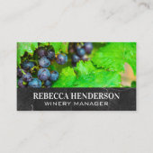 Carte De Visite Raisins de vin et Feuille (Devant)