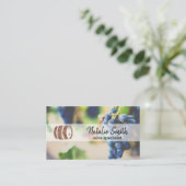 Carte De Visite Raisins de vin | Fût de vin (Debout devant)