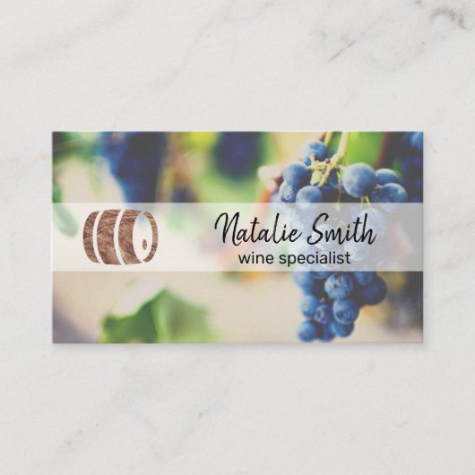 Carte De Visite Raisins de vin | Fût de vin (Devant)