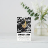 Carte De Visite Raisins de vin | Icône Verre Vin Or (Debout devant)