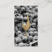 Carte De Visite Raisins de vin | Icône Verre Vin Or (Dos)