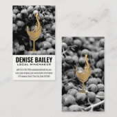 Carte De Visite Raisins de vin | Icône Verre Vin Or (Devant / Derrière)