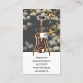 Carte De Visite Raisins de vin | Ouverture de vin (Dos)
