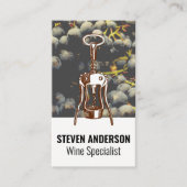 Carte De Visite Raisins de vin | Ouverture de vin (Devant)