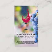 Carte De Visite Raisins de vin | Verre à vin (Devant)