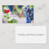 Carte De Visite Raisins de vin | Verre et vignes (Devant / Derrière)