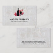 Carte De Visite Raisins de vin | Vin | Marbre (Devant / Derrière)