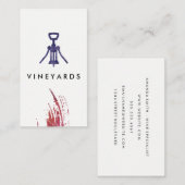 Carte De Visite Raisins d'ouverture de vin (Devant / Derrière)