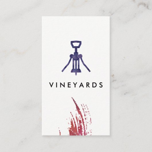 Carte De Visite Raisins d'ouverture de vin (Devant)