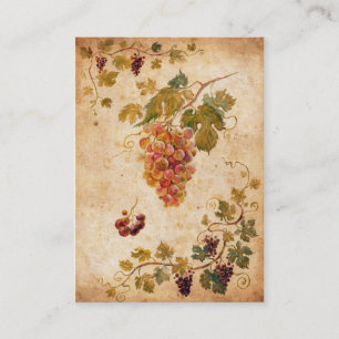 Carte De Visite Raisins et vignes vintage – Art rustique de cave à