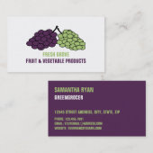 Carte De Visite Raisins, Graveurs (Devant / Derrière)