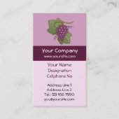 Carte De Visite Raisins rouges verticaux (Devant)