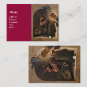 CARTE DE VISITE RAISINS TRAITÉS VIGNOBLE RUSTIQUE, VITRALE, VITICU (Devant / Derrière)