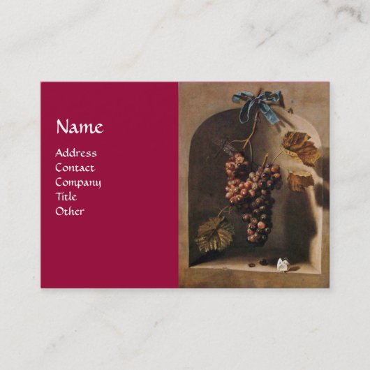 CARTE DE VISITE RAISINS TRAITÉS VIGNOBLE RUSTIQUE, VITRALE, VITICU (Devant)