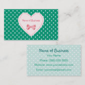 Carte De Visite Raison sociale de coeur de vert vert (Devant / Derrière)